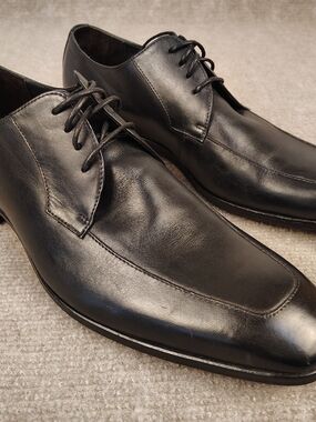 $275 Men's Hugo Boss Black Dress Leather Shoes Lace Up Size 11.5 US